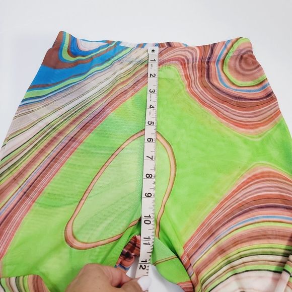 Geche Escavar mesh swirl colorfull footed leggings size  4 - Picture 8 of 12
